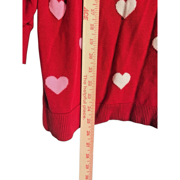 Adrianna‎ Papell Sz XL Crewneck Sweater Hearts Coquette Feminine Cottagecore - Picture 5 of 7